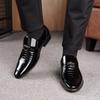 Classic Men Dress Shoe New Printed Large Size Men Shoe Patent Leather Business Leather Shoe Cover Toe Head Men Shoe Wedding Shoe