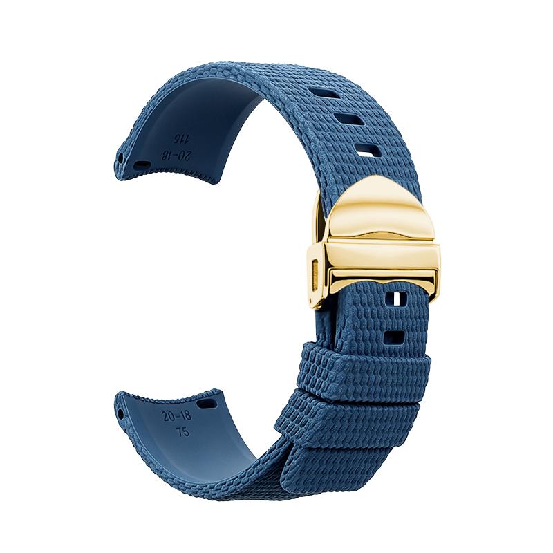 Quick-release elbow with curved fluororubber Watch strap for Tudor White Panda BLACK BAY Chronograph Monster Gold Eye M79360