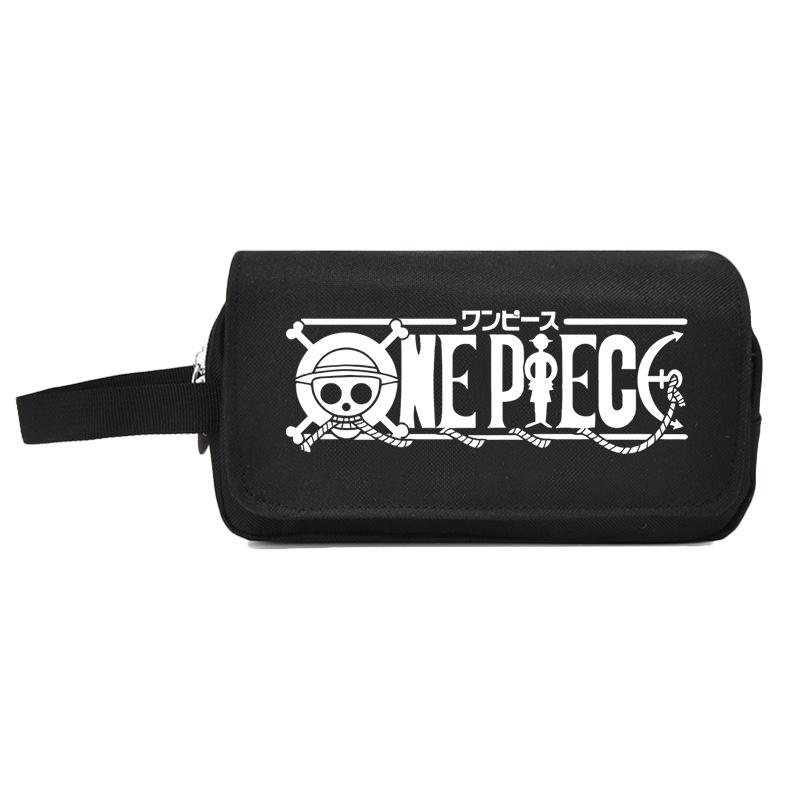 One Piece Large Capacity Pencil Case - Luffy, Zoro, Ace, Law, Sanji Japanese Style Student Stationery Bag