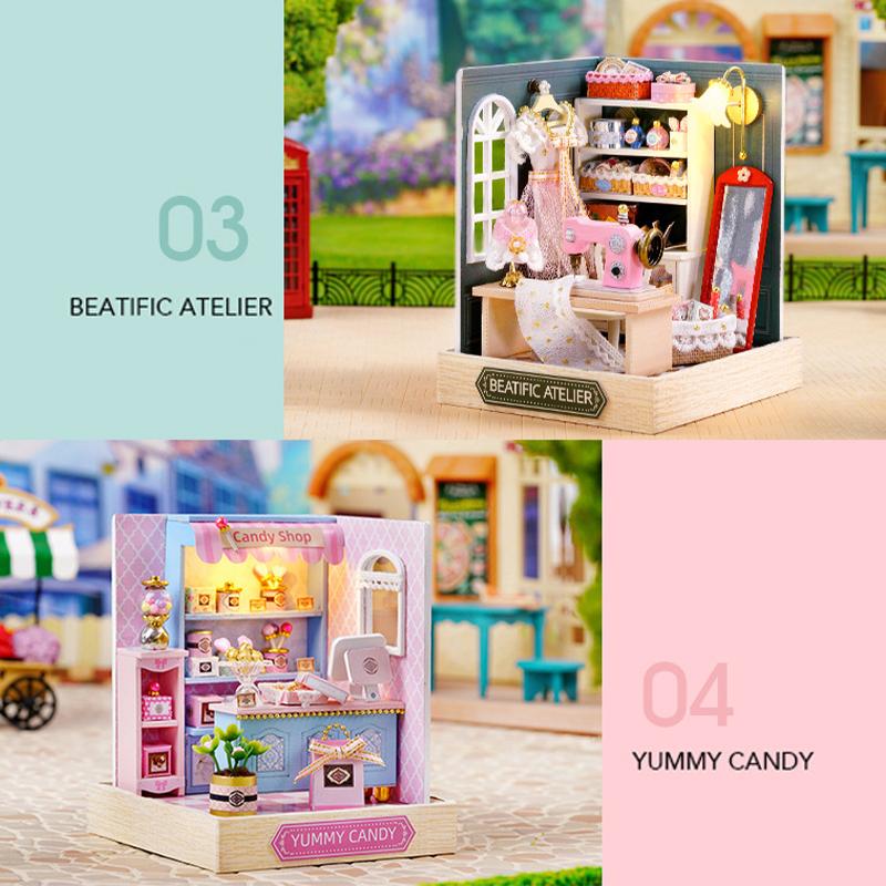 Mini Miniature Doll House DIY Small House Kit Making Room Toys Home Bedroom Decorations With Furniture Wooden Craft DollHouses