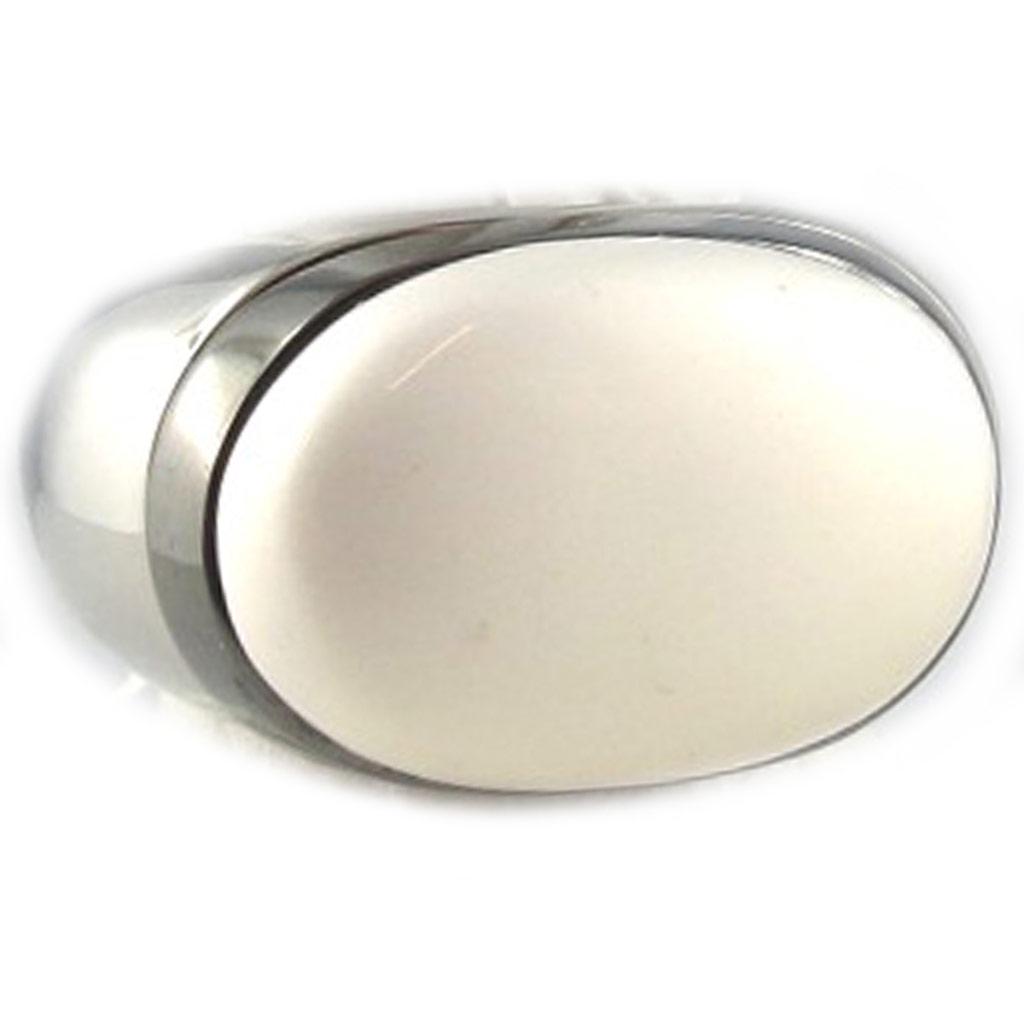 Steel Ring 'Calypso' White Silver Gray