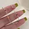 Korean Rainbow Bead Bracelet, S925 Sterling Silver, Simple Niche Design, Stylish Round Bead Jewelry for Women.