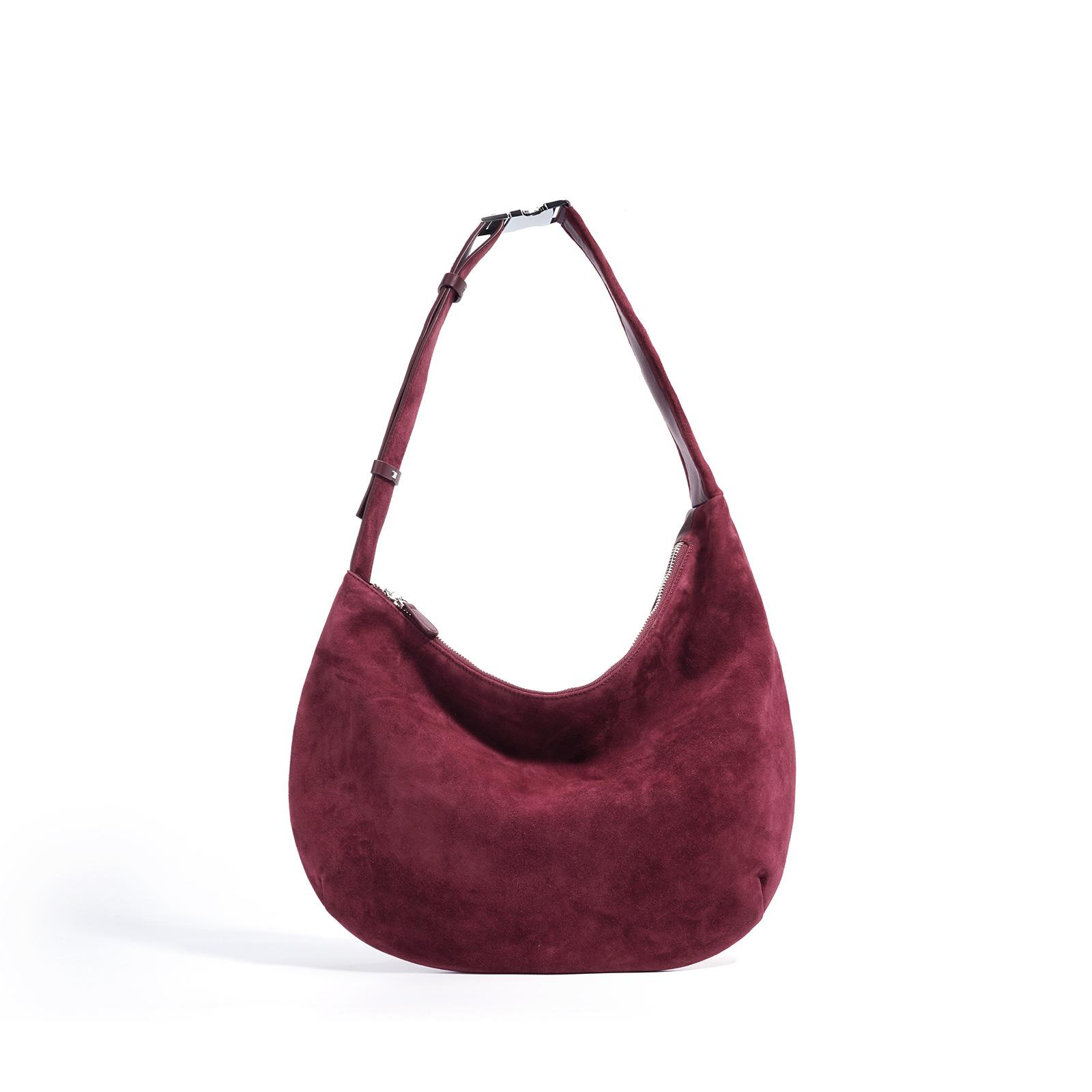 

2025 новая простая овчина первый слой анти-бархат не выцветающая нишевый дизайн большая вместимость сумка через плечо сумка-мессенджер женская сумка бордовый