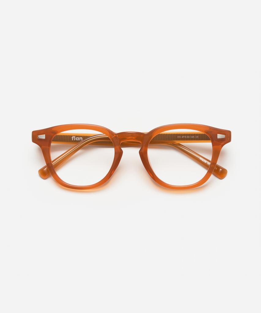 Peullang Pf315 Arnel-Style Horn-Rimmed Glasses Amber (C3)