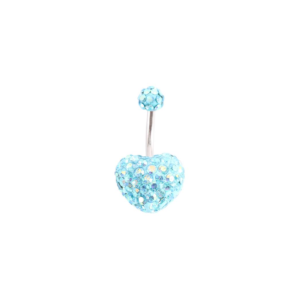 Colorful Heart Crystal Belly Button Rings Surgical Steel Belly Bar Navel Piercing Jewelry Hot Summer Women Body Piercing Jewelry
