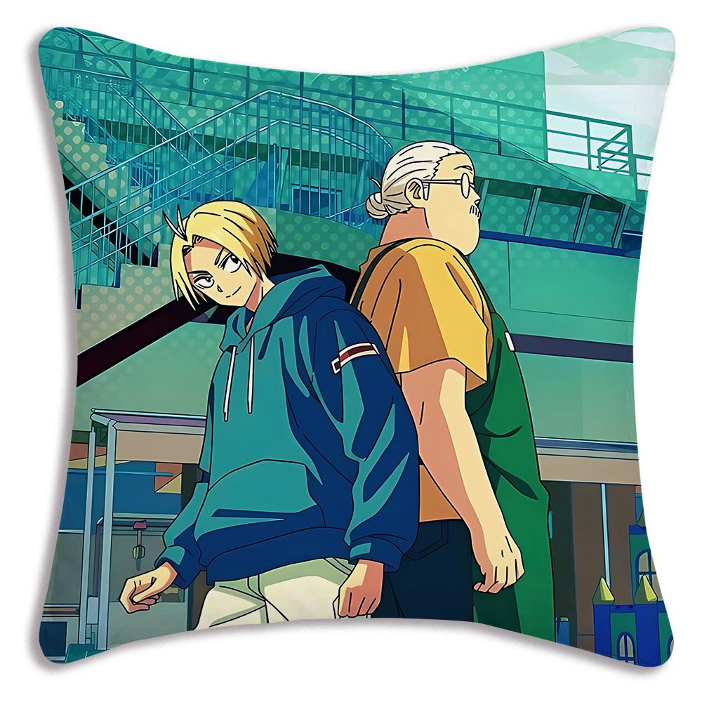 Anime Sakamotos Days Pillow Covers Cartoon Sofa Decorative Home Double-sided Printing Short Plush Cute Cushion Cover