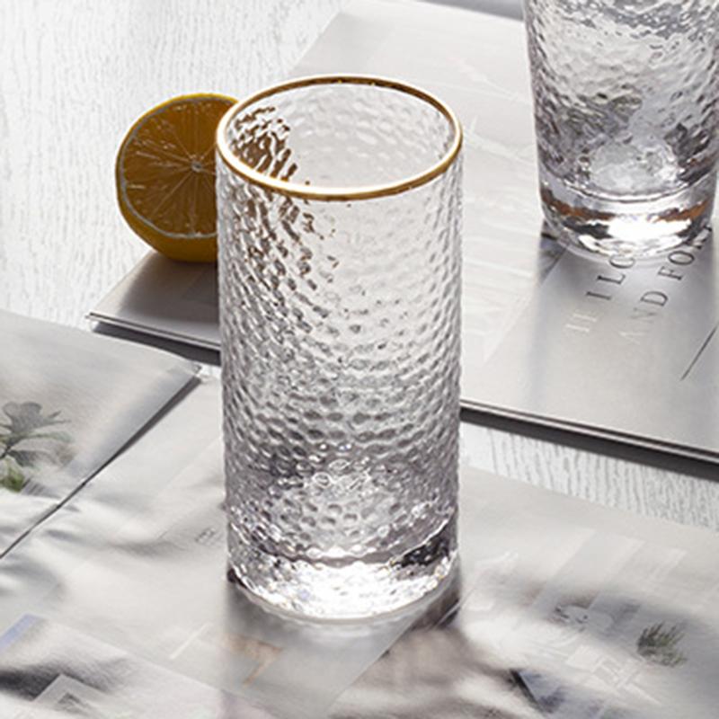 Pahar Collins 300ml Pahar drept Recipient Margine Aurie Cadouri Exquisite Decor Modă Veselă Pahare pentru Băuturi Pahare de Cocktail