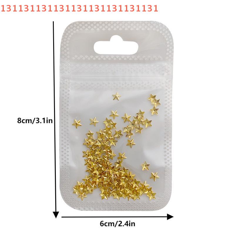 3D Alloy Five-Pointed-Star Gold Silver Diamond Nail Decoration Luxury Manicure Accessories Hollow Star Nail Art Art Rivet Charms