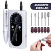Professional Nail Drill Electric Nail File Manicure Pedicure Kit 45000RPM Portable with 6 Drill Bits for Salon and Home Use