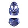 2024 European & American Halter Pearl-Embellished Hollow Out Bikini Set for Women