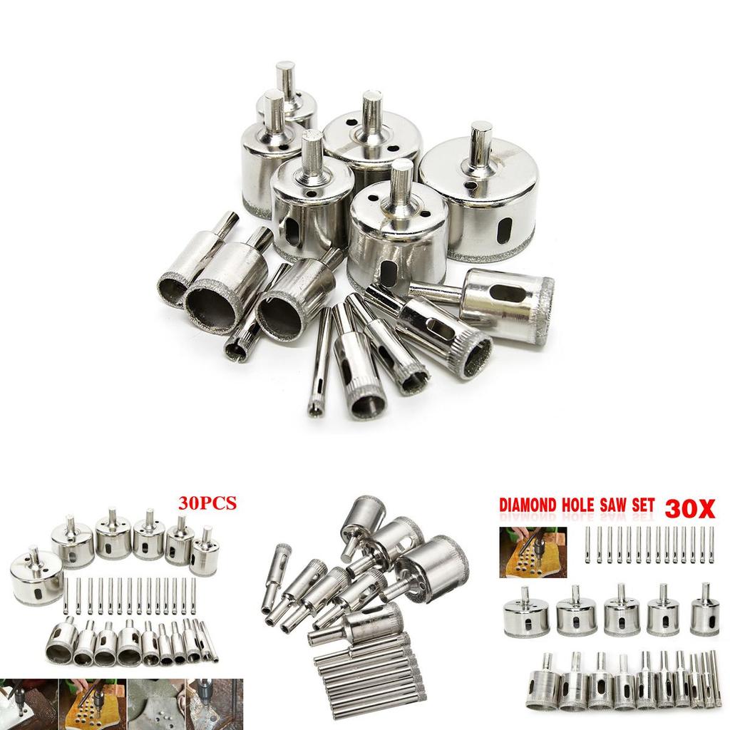 Versatile 30pcs Diamond Hole Saw Drill Bit Set For Ceramic And Marble Projects