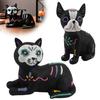 Festive Desk Centerpieces for Halloween Day of The Dead Cat/Dog Ornament, Resin Fade Resistant Small Gothic Style Room Decor Figurine, Hand