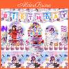 Cat Valentine Day Party Supplies Kids Cartoon Paper Dinnerware With Flags For Childrens Birthday Celebration