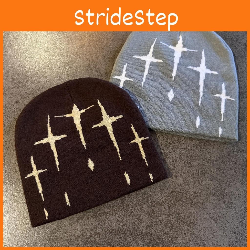 Stars Knitting Acrylic Knit Hat Women Fall Winter Warm Beanie Embroidery Letter