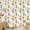 Wild Animals Wallpaper in Scandinavian Style for Living Room and Bedroom 50x1000