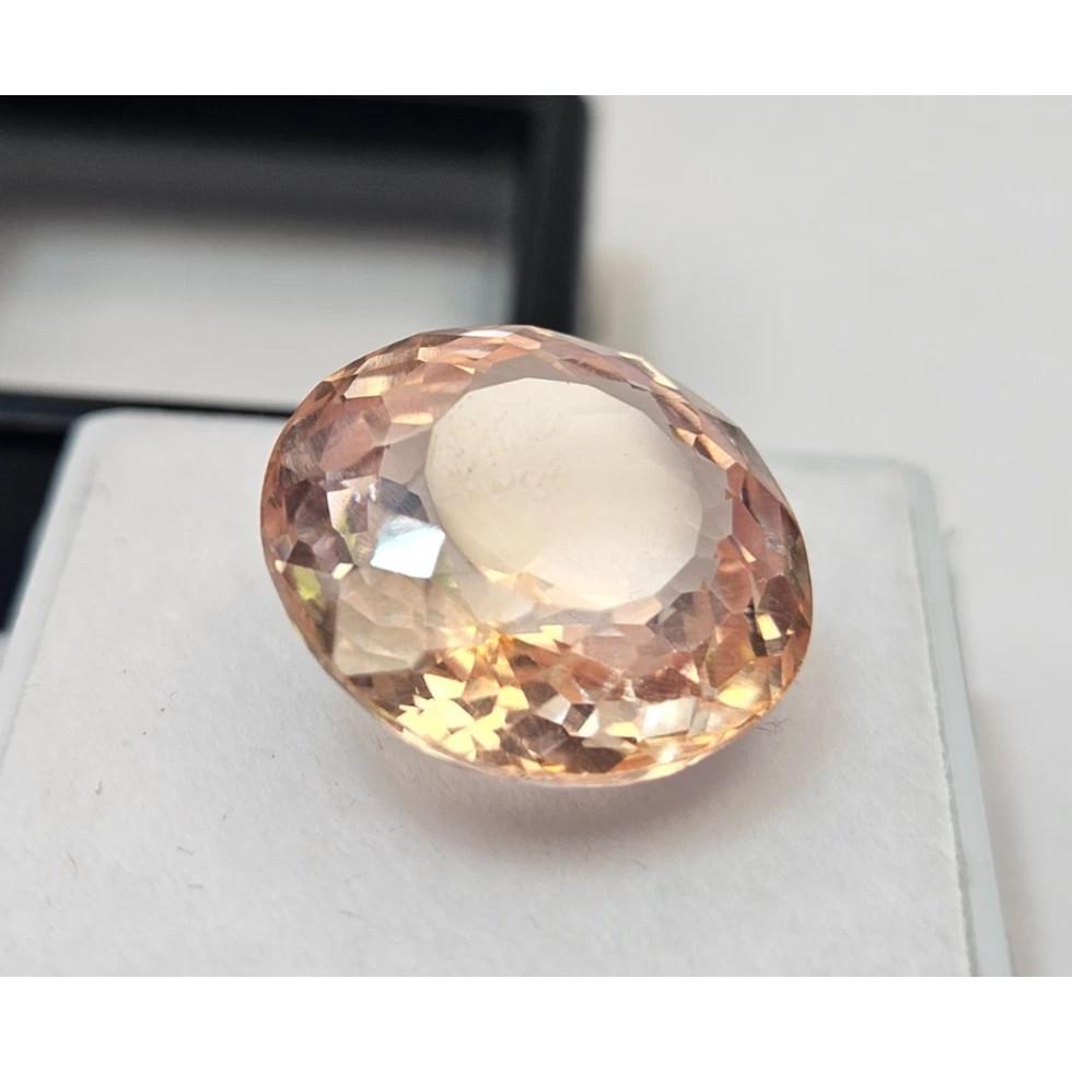 Peach Morganite Natural 15-16 Ct Round Cut Fabulous Certified Loose Gemstone