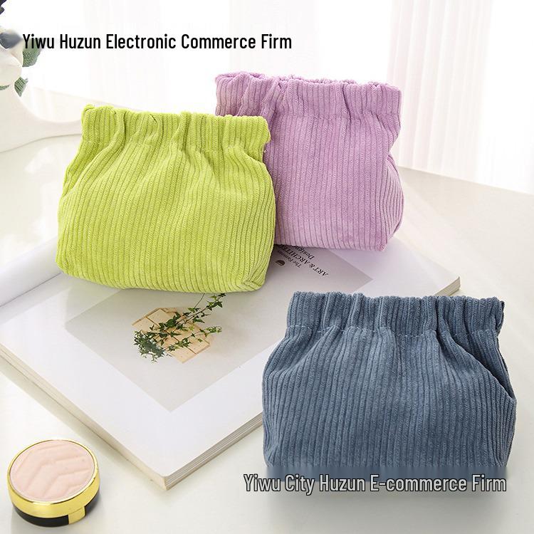 Kord Samt Druckknopf Kosmetik- & Schmuckbeutel