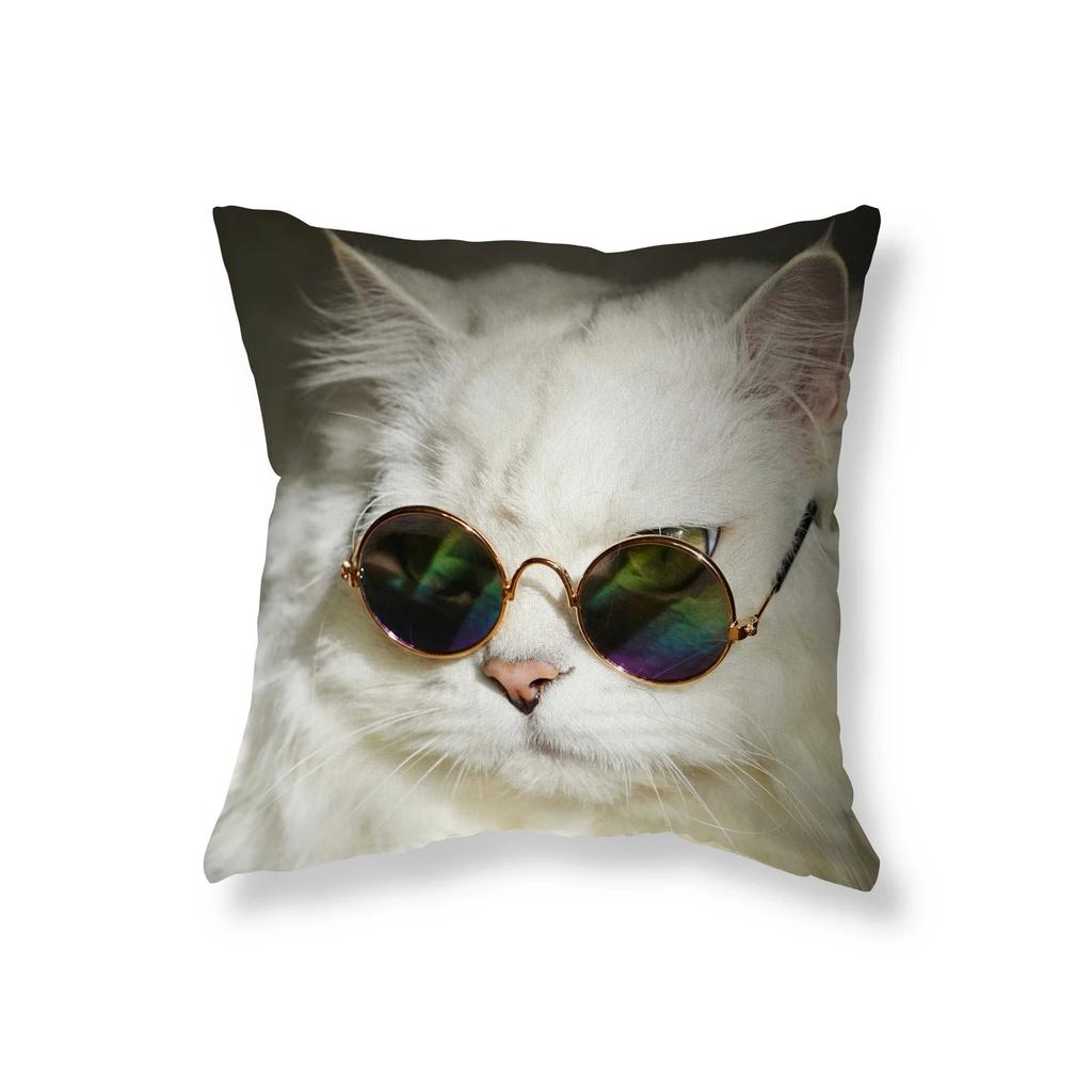 Cute Funny Black Cat Sofa Car Decoration Office Game Chair Cushion Cover Room Home Pillowcase