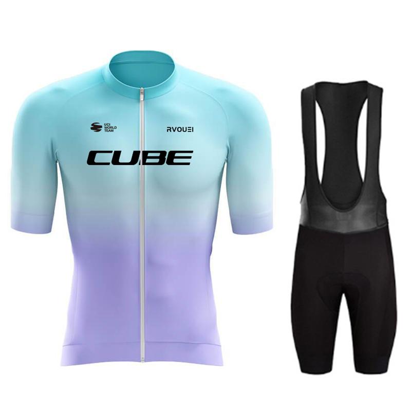 Rvouei Cube Team Quick Drying  Clothing MTB Bike Uniform Maillot Ropa Ciclismo Hombre Bicycle Suit 2026 Summer Breathable Cycling Suit Set