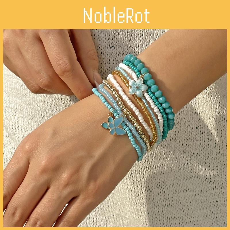 Boho Butterfly Charm Jewelry Set With Glass Beads For Womens Casual Style