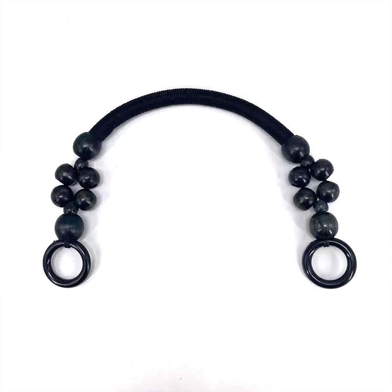 1pcs Nylon Hemp Rope Round Wooden Bead Handles for DIY Handbag, Vintage Ethnic Minimalist Style Wallet Chain Replacement Accessories