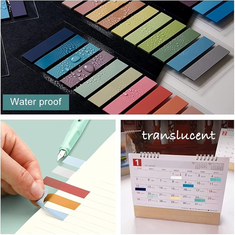 UCRAVO Sticky Tabs Transparent Sticky Notes Writable and Multifunctional Tabs with Ruler Reminder Tabs for Page Markers