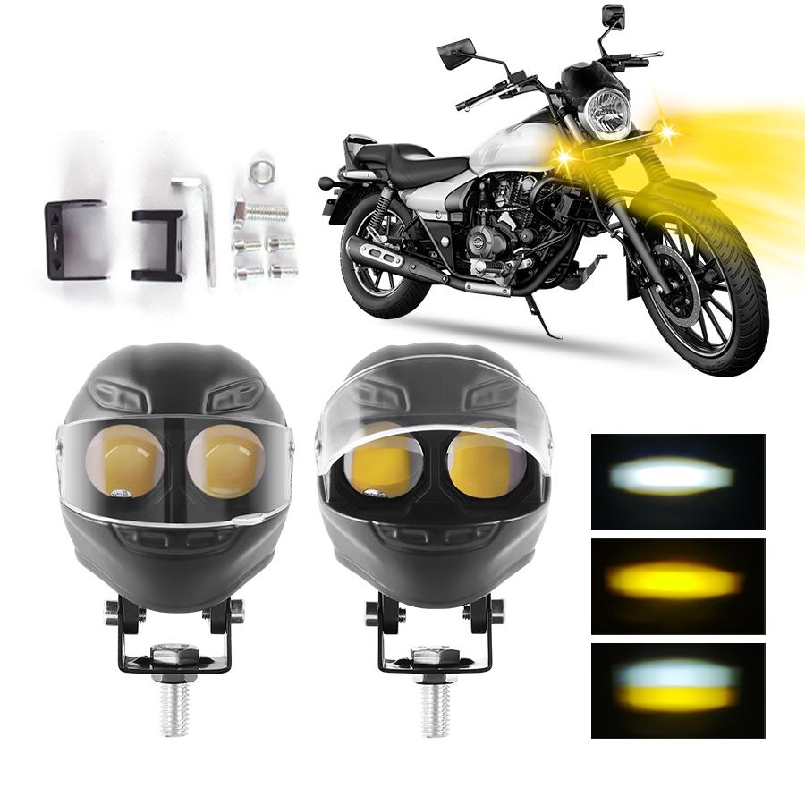 Aluminum Motorcycle LED Headlight White High low beam Projector Lens ATV Scooter Driving Lamp Fog Light Auxiliary Spotlight Lamp