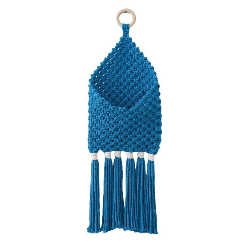Elegant Cotton Rope Macrames Organizers Woven Hanging Basket Shelves for Living Room Bedroom and Nursery Wall Decors 1