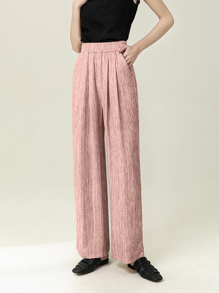 Women’s Summer Tie-Dye High-Waisted Wide-Leg Pants with Elastic Drawstring