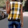 Women's Plaid  Vest Zip Up Sleeveless Casual Jacket