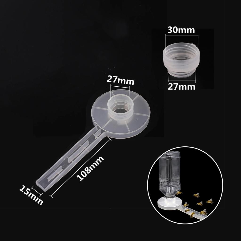 5Pcs Multifunctional Bee Automatic Drinker Kit 27mm 30mm Interface Transparent Duckbill Type Beehive Nest Door Bee Water Feeder