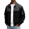 Men's Solid Color Pocket Zipper Jacket Men's Sports Large Size Casual Jacket