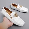 2024 new men's casual leather ride to make the boat shoes breathable soft men's flats color lazy loafers large size35-48
