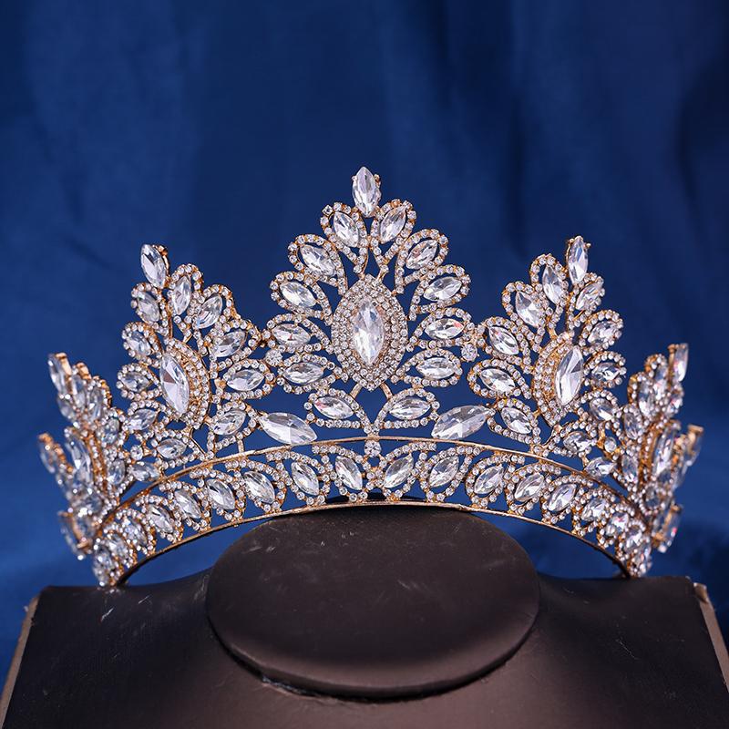 

Винтажная свадебная корона принцессы в стиле барокко, головной убор с кристаллами, тиара для женщин, свадебное платье с короной, аксессуары, ювелирные изделия