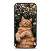 Luxury TPU Soft Phone Case For iPhone 17 Air 16E 16 11 15 14 Pro MAX 12 13 7 8 Plus X XR XS SE 2022 Cover Wearing Flowers Cat