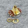FLEOR 4pcs B500K Guitar Pots 15mm Shaft Guitar Tone Pot Linear Taper Potentiometer with Bayonet,Golden Color