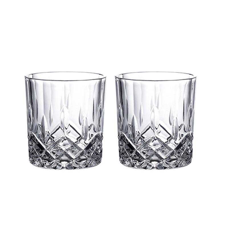 

2pcs Sets Luxury Whiskey Glass Transparent Cocktail Glass Household Exquisite Spirits Cup Carved Brandy Glass Bar Accessories 2pcs