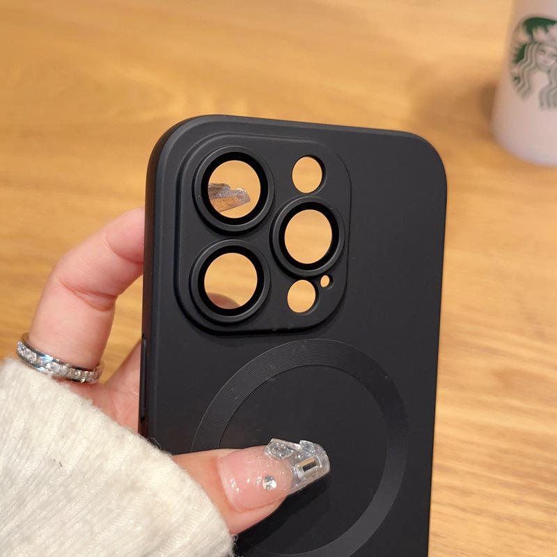 Magnetic CD Pattern Case with Lens Film for iPhone 16E/Apple 15 Pro Max/14 Soft Cover