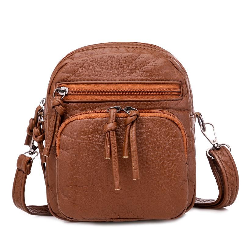 Women Shoulder Bag PU Soft Leather Texture New Mini Square Bag Large Capacity Crossbody Bag Minimalist Middle-Aged Mom Bag