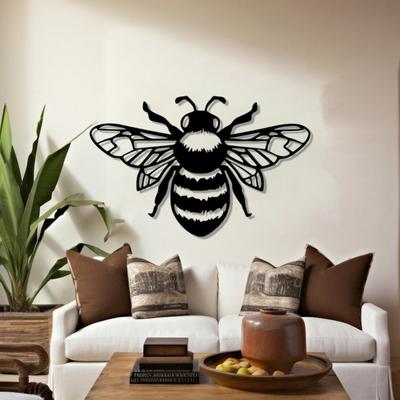 3D Metal Bumble Bee Wall Art, Handmade Insect Decor for Porch, Garden, Farmhouse Living Room