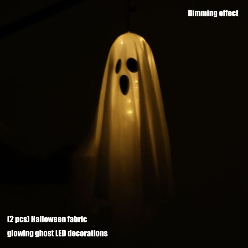 Pack Of 2 Glowing Hanging Phantoms Figures Halloween Party Supplies Outdoor Safe Easy Installation Festival Atmosphere