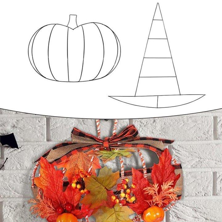 Stylish and Spooky Witch Hat Shaped Wreath Frame for Halloween Decor