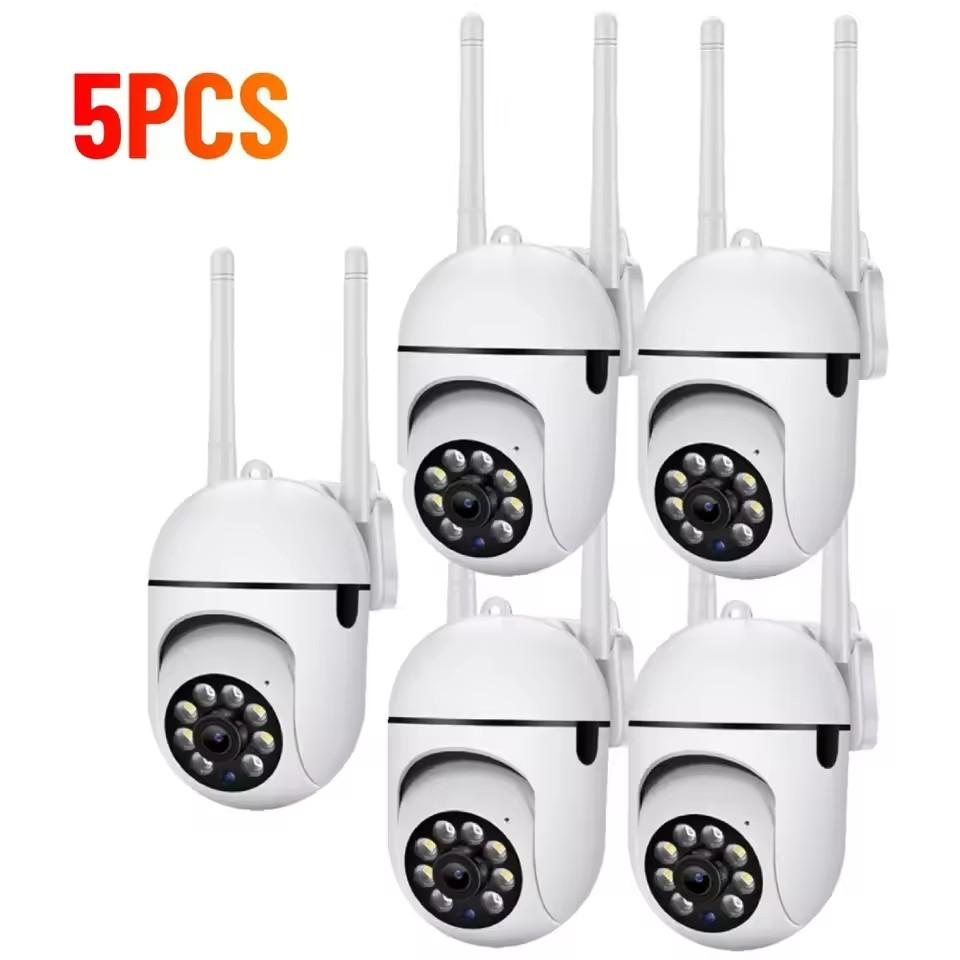 5Pcs 5MP WiFi Camera 2.4G Security Surveillance PTZ IR Night Vision Motion Detection Home Security Camera with 2 Antennas for Child