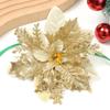 5/10Pcs Glitter Christmas Artificial Flowers Christmas Tree Hanging Pendant Ornaments for Xmas New Year Navidad Party Home Decor