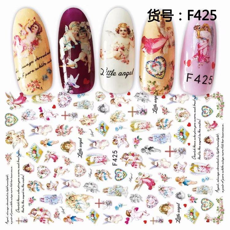 Self Adhesive Flower Unicorn Pattern Nail Art Decorations Stickers And Decals Acrylic Manicure Nails Supplies Tool HQ