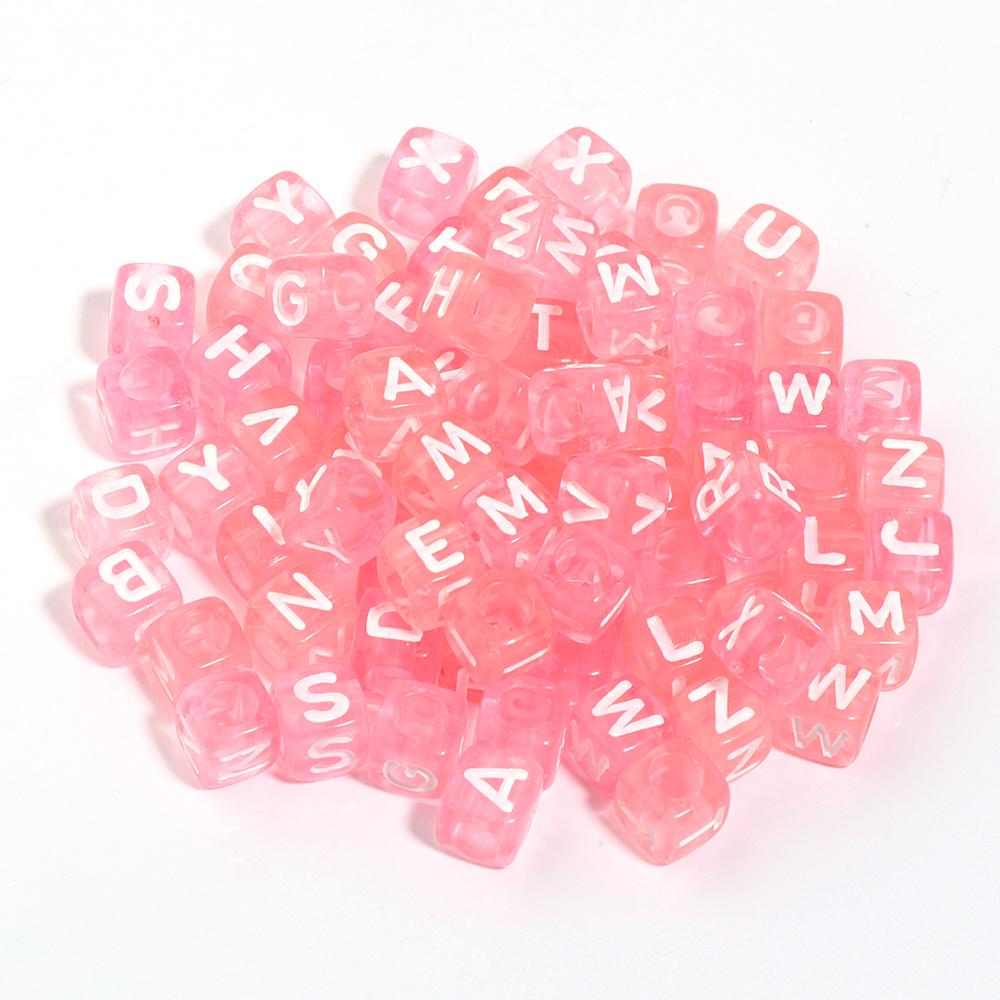 100pcs Square Acrylic Letter Beads Mixed Alphabet Loose Spacer Beads For Jewelry Making DIY Charms Necklace Bracelet Accessories