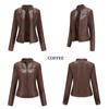 Women's European & American Spring/Autumn Leather Motorcycle Jacket - Stylish Short Design