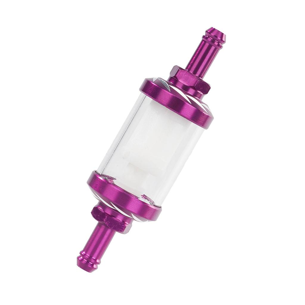 Universal Motorcycle Fuel Filter - High  Aluminum Glass Fuel Cleaner For Motorbike, Scooter, ATV, Dirt Bike - Multiple Colors Available
