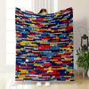 Multicolored Rectangular Tiles In a Grid-like Arrangement, with Bold Outlines. for All Seasons Blanket Lunch Break Throw Gift