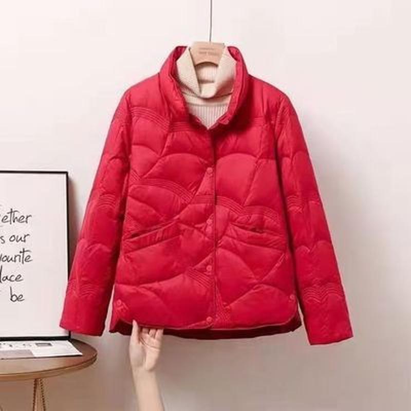 Piumino invernale da donna con colletto alla coreana Piumino d'anatra bianco alla moda